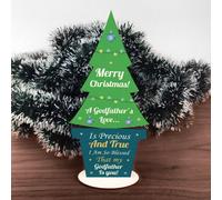 Red Ocean Christmas Godfather Gift Wood Christmas Tree Godparent Gift