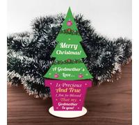 Red Ocean Christmas Godmother Gift Wood Christmas Tree Decoration