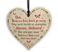 Red Ocean Christmas Memorial Bauble Dad Father Wood Rememberance Heart Tree Decor