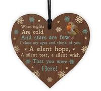 Red Ocean Christmas Memorial Tree Decoration Bauble - Robins Appear When Lost Loved Ones Are Near - Memorial Decoration For Christmas - Remembrance Plaque Family Memorial Ornament