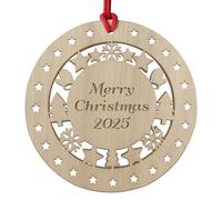 Red Ocean Christmas Tree Decoration Engraved Bauble Merry Christmas 2025 Daughter Son Gift Xmas Bauble