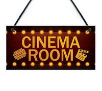 RED OCEAN Cinema Room Home Theatre Gift For Mum Dad Man Cave Den Family Room Wall Plaque Gift