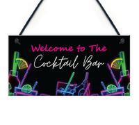 Red Ocean Cocktail Bar Welcome Sign Home Bar Cocktail Lounge Accessories Novelty Cocktail Signs For Home Bar