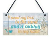 Red Ocean Cocktail In My Hand Hanging Plaque Nautical Decor Sign Beach Seaside Kitchen Birthday Home Gift