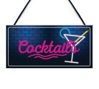 RED OCEAN Cocktail Neon Effect Hanging Plaque Home Bar Pub Sign Friendship Man Cave Sign Friend Gift