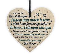 RED OCEAN Colleague Gifts Wooden Heart Colleague Plaques Leaving Colleague Gifts Birthday Thank You Keepsake