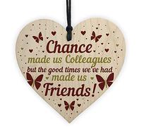 RED OCEAN Colleague Made Us Friends Leaving Gifts Wooden Heart Plaque Work Colleague Friendship Thank You Gifts