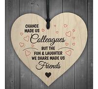 Red Ocean Colleagues Fun and Laughter Novelty Wooden Hanging Heart Leaving Gift Plaque Work Friendship Sign