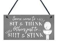 RED OCEAN Come To Sit Funny BATHROOM Signs Shabby Chic Door Plaque for Toilet Bathroom The Loo