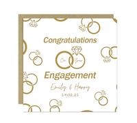 RED OCEAN Congratulations On Your Engagement Card Personalised Card For Couple Friends Him Her Congratulations For Boyfriend Girlfriend With Kraft Envelope