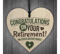 Red Ocean Congratulations Retirement Sign Novelty Fun Keepsake Leaving Work Present Friendship Grandparents Gift