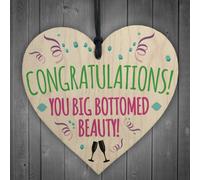 Red Ocean Congratulations You Big Bottomed Beauty Novelty Hanging Heart