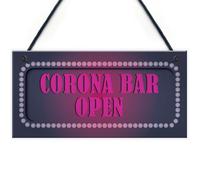 Red Ocean Corona Bar Open Sign Neon Effect Home Bar Pub Man Cave Hanging Sign