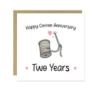 RED OCEAN Cotton Anniversary Card For Husband Wife 2nd Anniversary Card Second Anniversary For Him 2nd Anniversary For Her With Envelope