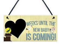 RED OCEAN Countdown Chalkboard Weeks Until Baby Hanging Sign Baby Shower Pregnancy Gift