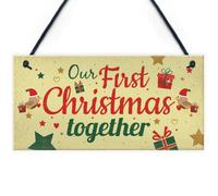 Red Ocean Couples First Christmas Together Plaque Christmas Xmas Tree Decoration Xmas Gift Mr And Mrs