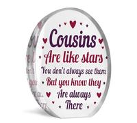 Red Ocean Cousin Gifts For Christmas Birthday, Cousin Acrylic Plaque Keepsake Gift For Christmas, Birthday Gifts For Cousin, Family Gifts For Cousins, Cousin Gifts