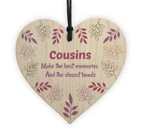 Red Ocean Cousin Plaque Gift For Cousin Birthday Christmas Wood Heart Best Friend Gift For Him Her Family Plaque Keepsake