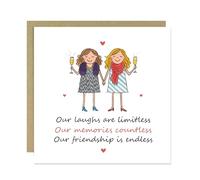 RED OCEAN Cute Card For Best Friend Birthday With Kraft Envelope Birthday Card For Bestie BFF To Say Thank You Women Girls Her