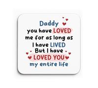 Red Ocean Cute Dad Gift Dad Coaster Loved You My Entire Life Gift For Fathers Day Birthday From Daughter Son Idea Special Keepsake