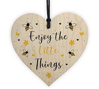 RED OCEAN Cute Garden Sign Hanging Heart Enjoy The Little Things Home Decor Garden Decor