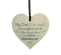 RED OCEAN Dad Angel Memorial Plaque Sign Reminder Memory Fathers Day Keepsake Tree Decoration Gift