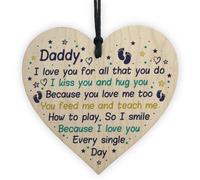 Red Ocean Dad Birthday Christmas Daddy To Be Wooden Heart From Bump Baby Gift Keepsake