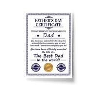RED OCEAN Dad Certificate For Fathers Day Gift For Dad From Daughter Son Thank You Gift