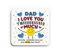 Red Ocean Dad Coaster I Love You This Much Dad Gift For Birthday Christmas From Daughter Son Best Gifts For Keepsake Present Him