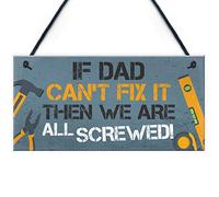 RED OCEAN Dad Fix It Man Cave Sign Garage Shed Door Wall Plaque Birthday Xmas Gifts For Dad Daddy