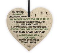 Red Ocean Dad Gift For Birthday Christmas Wooden Heart Dad Thank You Gift From Daughter Keepsake