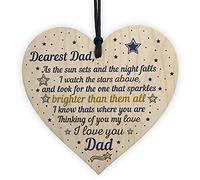 RED OCEAN Dad Memorial Plaque Birthday Christmas Tree Decoration Wooden Heart Bauble Gift