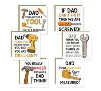 RED OCEAN Dad Multipack of 6 Greetings Cards For Fathers Day Birthday 145 x 145mm With Envelopes Novelty Father's Day Cards For Dad Bundle Assortment of 6 Card From Daughter Son