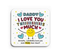 Red Ocean Daddy Coaster I Love You This Much Daddy Gift For Birthday Christmas From Daughter Son Best Gifts For Keepsake Present