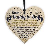RED OCEAN Daddy To Be Daddy To Be Gifts From Bump New Baby Gifts Wooden Heart Plaque