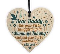RED OCEAN Daddy To Be Gifts From Bump Baby Shower Dad To Be Birthday Gift Friend Wooden Heart