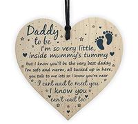 RED OCEAN Daddy To Be Gifts Sign Baby Shower Dad Friendship Gift Wood Heart Party Decoration New Baby From Bump Present