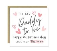 RED OCEAN Daddy To Be Valentines Card, Valentines Card From Bump, Daddy To Be Gift, Future Daddy Valentine's Day Gift, Daddy Bump Valentine's Day Card, Card For Daddy