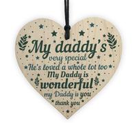 Red Ocean Daddy Wooden Heart Fathers Day New Daddy Dad To Be Gift Baby Shower Pregnancy Gift Handmade Keepsake