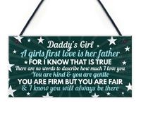 Red Ocean Daddys Girl Hanging Plaque Sign Fathers Day Birthday Christmas Gift For Dad Gift From Daughter Thank You