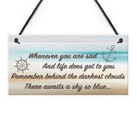 Red Ocean Darkest Clouds Inspirational Friendship Home Gift Hanging Plaque Family Sign