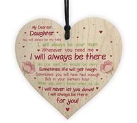 RED OCEAN Daughter Gift Motivational Sign Wooden Heart Gift For Daughter From Mum Dad