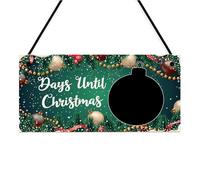 Red Ocean Days Until Christmas Countdown Plaque For Home Kids Children Christmas Decoration Novelty Chalkboard Plaque For Home Kids Room Son Daughter