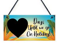 Red Ocean Days Until Holiday Countdown Plaque - Holiday Essentials For Women - Home Decor Hanging Summer Sign