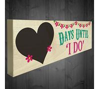 RED OCEAN Days Until I Do Wooden Wedding Countdown Plaque Engagement Chalkboard Gift Sign