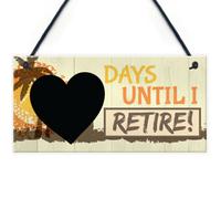 Red Ocean Days Until I Retire Chalkboard Countdown Hanging Plaque Funny Novelty Retirement Gift Sign Grandma Grandad