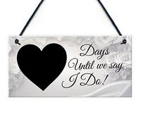 Red Ocean Days Until We Say I Do - Wedding Countdown Sign - Engagement Gifts For Fiance - Mr And Mrs Gifts - Boyfriend or Girlfriend Gifts - Bride To Be, Husband To Be Gifts