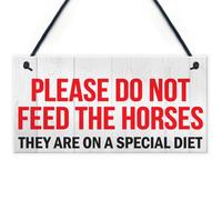 Red Ocean Do Not Feed Horse Horses Special Diet Pony Paddock Field Hanging Plaque Gate Stable Sign