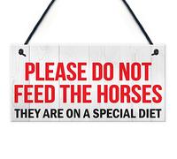 Red Ocean Do Not Feed Horse Horses Special Diet Pony Paddock Field Hanging Plaque Gate Stable Sign