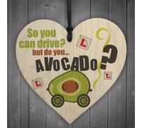 Red Ocean Do You Avocado Wooden Hanging Heart Congratulations Sign Passed Driving Test Funny Gift Present